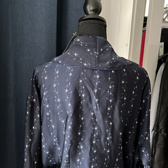 J.Crew navy blue new with tags, silky robe designed with moon and stars - Picture 4 of 10